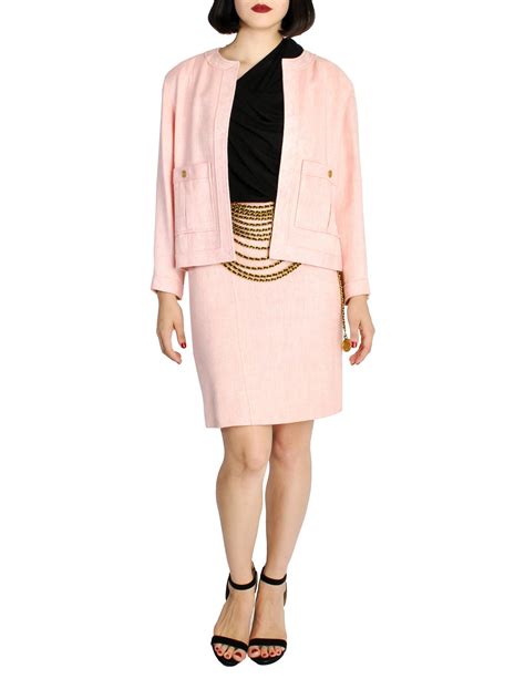 chanel two piece set pink|vintage Chanel tweed suit.